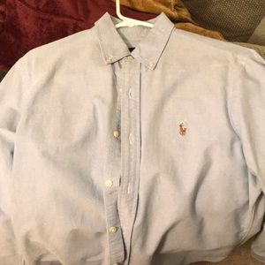 Ralph Lauren button down blue medium custom fit